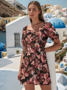 RARE Floral Print Georgette Fit & Flare Dress