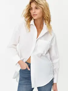Fab Star Women Classic Opaque Pure Cotton Casual Shirt