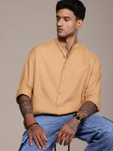 The Roadster Life Co. Relaxed Fit Band Collar Casual Shirt