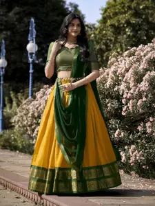 LOOKNBOOK ART Semi-Stitched Lehenga & Unstitched Blouse With Dupatta