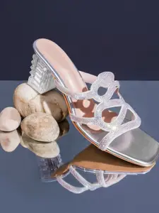 Try Me Embellished Party Block Heels Sandal