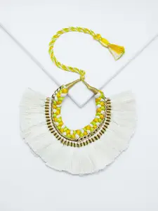 Rhea Gold-Plated Braided Tasselled Necklace