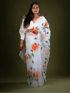 De Loom Floral Organza Saree