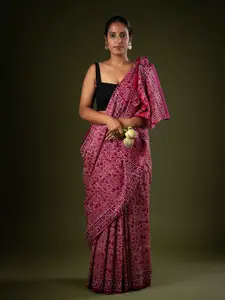De Loom Ethnic Motifs Pure Cotton Block Print Saree
