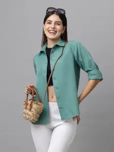 PURYS Smart Spread Collar Casual Shirt