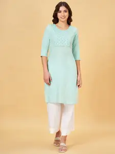 RANGMANCH BY PANTALOONS Women  Embellished Flared Sleeves Chikankari Kurta