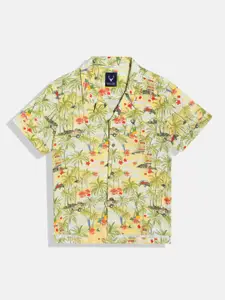 Allen Solly Junior Spread Collar Floral Printed Tropical Cotton Casual Shirt