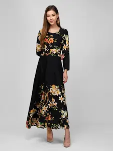 Raabta Fashion Women Floral Print Crepe Maxi Dress