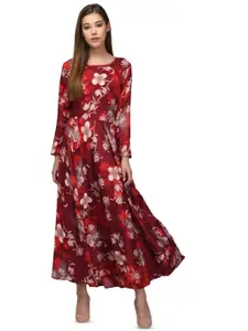Raabta Fashion Floral Print Crepe Maxi Dress