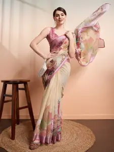 RACHNA  Zari Abstract Printed Saree