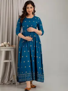 Mialo fashion Ethnic Motifs Printed Maternity Ethnic Maxi Dress