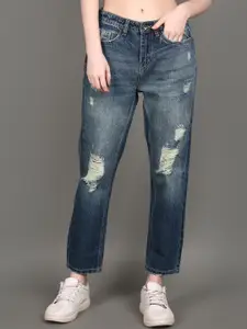 V-Mart Women High-Rise Mildly Distressed Light Fade Jeans