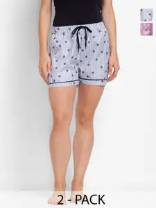 FashionRack Women 2 High-Rise Printed Lounge Shorts