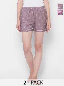 FashionRack Women 2 Printed Lounge Shorts