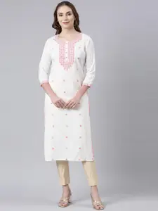Neerus Women Embroidered Chikankari Kurta