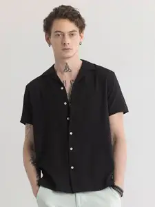 Snitch Men Classic Slim Fit Opaque Casual Shirt