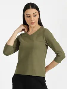 Blissclub V-Neck Three-Quarter Sleeves Moisture Wicking Formal T-shirt