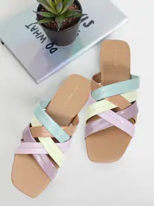 DressBerry Women Colourblocked Open Toe Flats