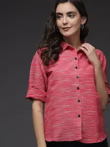 TANDUL Women Comfort Horizontal Stripes Opaque Striped Casual Shirt