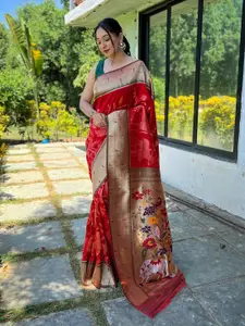 DEVATITHI Woven Design Zari Paithani Saree
