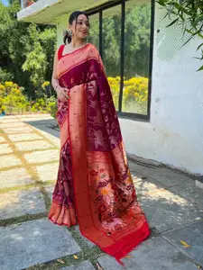 DEVATITHI Woven Design Zari Paithani Saree
