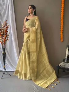 DEVATITHI Floral Zari Tissue Saree