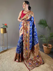 DEVATITHI Woven Design Zari Paithani Saree