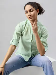 The Roadster Lifestyle Co Women Solid Cotton Casual Shirt