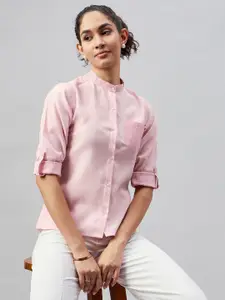 The Roadster Lifestyle Co Women Solid Cotton Casual Shirt