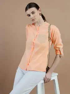 The Roadster Lifestyle Co Women Solid Cotton Casual Shirt