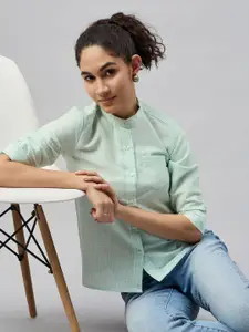 The Roadster Lifestyle Co Women Self-Design Cotton Casual Shirt