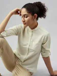 The Roadster Lifestyle Co Women Self-Design Cotton Casual Shirt