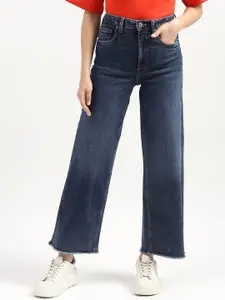 United Colors of Benetton Women Wide Leg High-Rise Light Fade Jeans