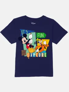 YK Disney Boys Mickey Mouse Printed Pure Cotton T-shirt