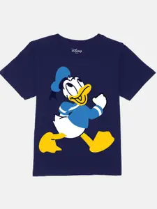YK Disney Boys Donald Duck Printed Pure Cotton Round Neck T-shirt