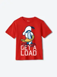 YK Disney Boys Donald Duck Printed Pure Cotton Applique T-shirt