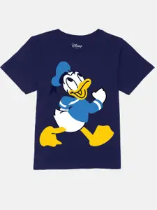 YK Disney Boys Donald Duck Printed Pure Cotton Applique T-shirt