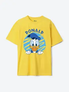 YK Disney Boys Graphic Donald Duck Oversized Printed Pure Cotton T-shirt