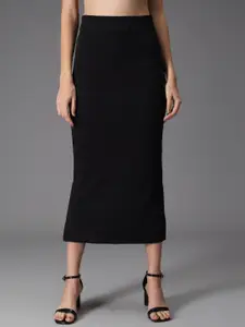 TANDUL Women Side Slit Midi Skirt