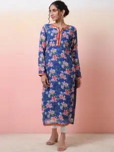 Sangria Women Floral Printed Straight Kurta