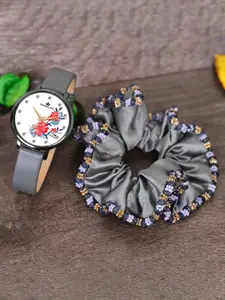 Franklord Women Printed Dial & Leather Bracelet Style Straps Analogue Watch F-135 SLGLG