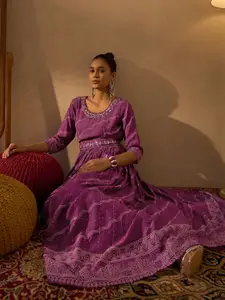 Anouk Women Sequinned Fit & Flared Ethnic Dress