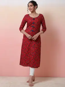 Sangria Women Floral Printed Straight Kurta