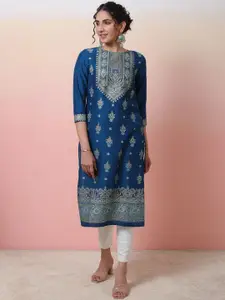 Sangria Women Ethnic Motifs Printed Straight Kurta