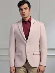 Blackberrys Self-Design Slim-Fit Single-Breasted Blazers