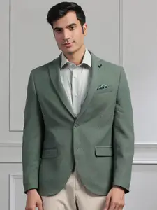 Blackberrys Men Self Design Single-Breasted Slim-Fit Formal Blazer