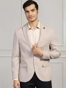 Blackberrys Self Design Slim-Fit Single Breasted Blazer