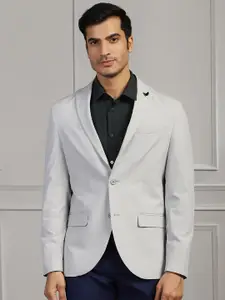 Blackberrys Men Formal Long Sleeves Light Grey Textured TechPro Blazer