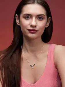 MINUTIAE Women Brass Rose Gold-Plated Handcrafted Necklace