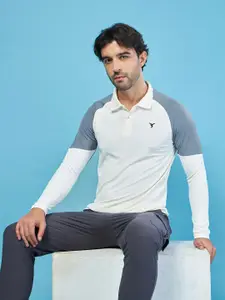 Technosport  Colourblocked Polo Collar Techno cool+ UPF50 Slim Fit Sports T-shirt